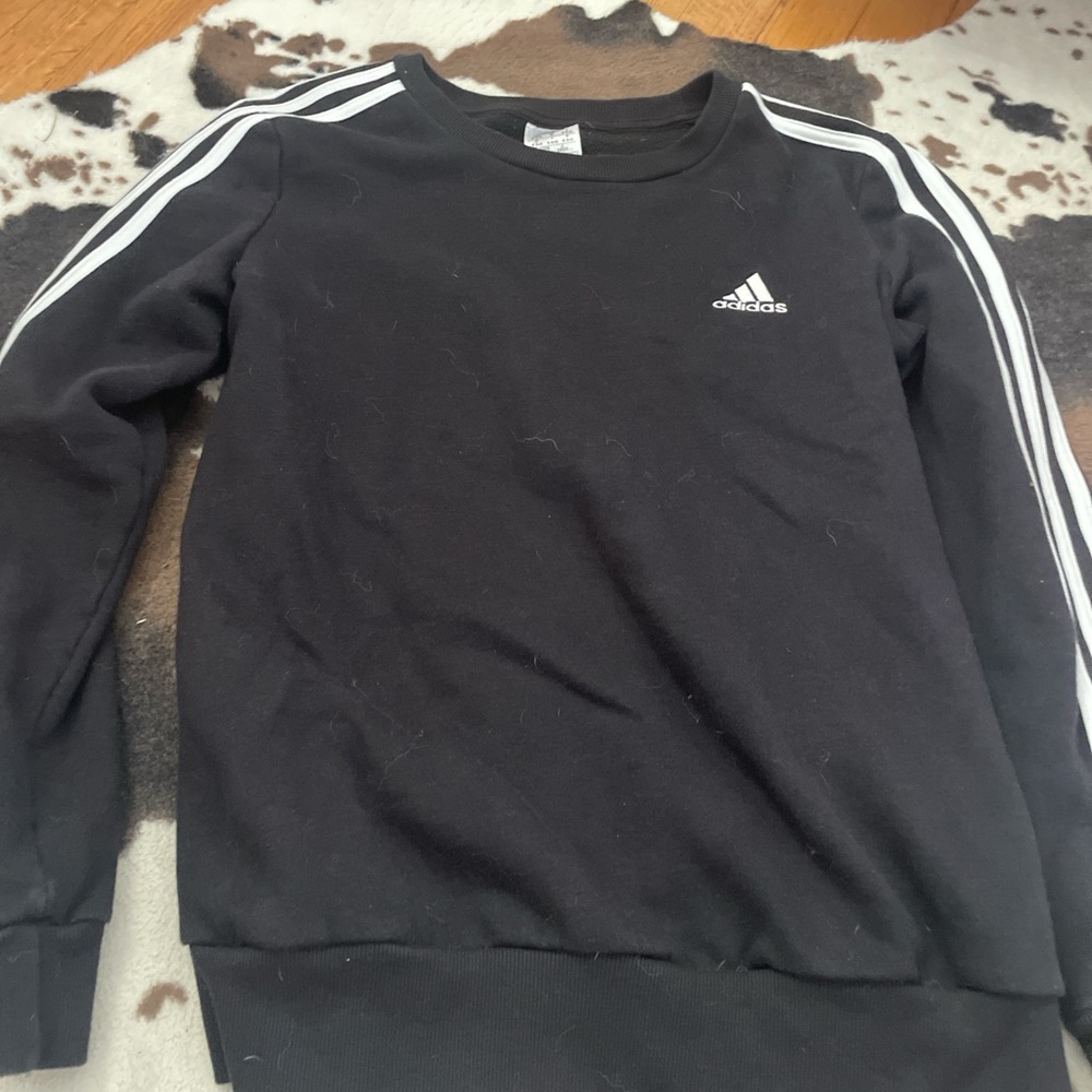 adidas Black Jacket with White Stripes